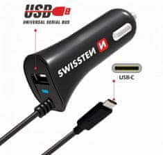 SWISSTEN CL autonabíječka USB-C a USB 2,4 A Power 20111500