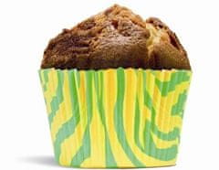 House of Marie Papírový košíček na muffiny tyfrovaný zeleno žlutý 
