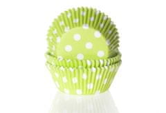 House of Marie Papírový košíček na muffiny zelený puntíkovaný 50ks 