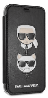Karl Lagerfeld Karl and Choupette Book Pouzdro Black pro iPhone XR KLFLBKI61KICKC