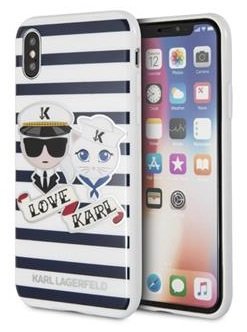 Karl Lagerfeld Sailor Stripes TPU Case Black pro iPhone X KLHCPXKSS