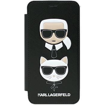 Karl Lagerfeld Karl and Choupette Book Pouzdro Black pro iPhone X KLFLBKPXKICKC