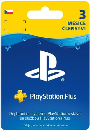 Sony PlayStation Plus 3 měsíce - Dárková karta, CZ