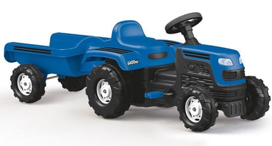 DOLU Šlapací traktor Ranchero s vlečkou - modrý