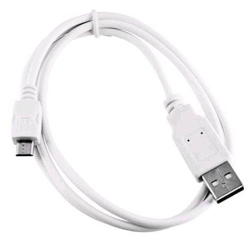 C-Tech Kabel USB 2.0 AM/Micro, 1 m, bílý CB-USB2M-10W