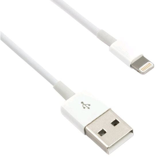 C-Tech Kabel USB 2.0 Lightning (IP5 a vyšší) nabíjecí a synchronizační, 1 m, bílý CB-APL-10W