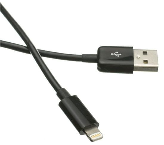 C-Tech Kabel USB 2.0 Lightning (IP5 a vyšší) nabíjecí a synchronizační, 1 m, černý CB-APL-10B