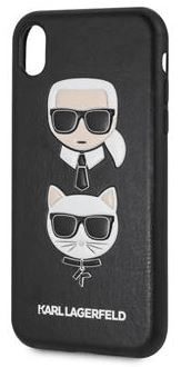 Karl Lagerfeld Karl and Choupette Hard Case Black pro iPhone XR KLHCI61IKICKC