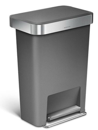 Simplehuman Pedálový odpadkový koš 45 l, šedý