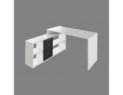 KONDELA PC stůl NOE, bílá / černá