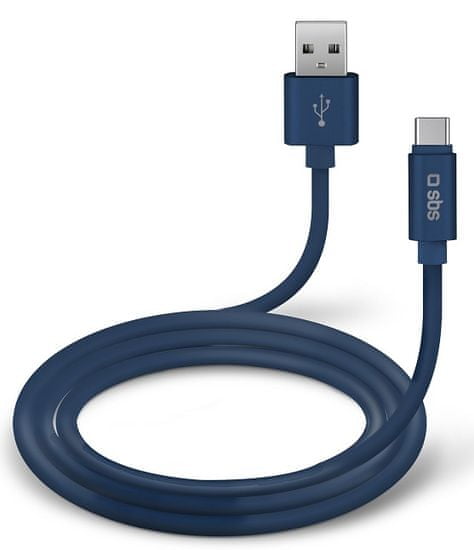 SBS Kabel Polo USB/USB-C silikonový, 1,5 m, modrý