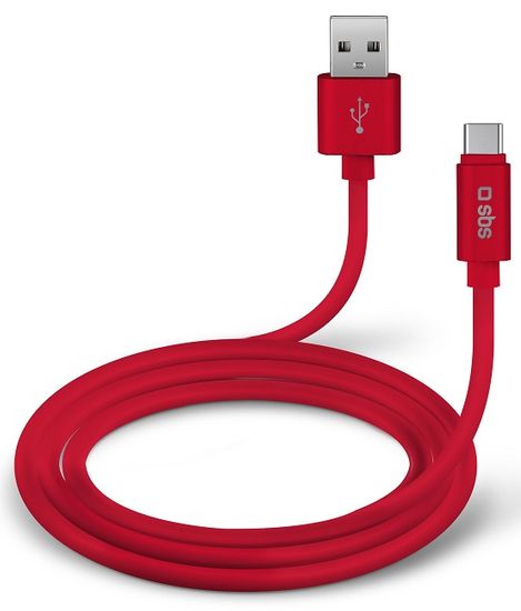 SBS Kabel Polo USB/USB-C silikonový, 1,5 m, červený