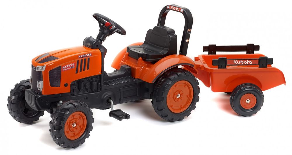 Falk Traktor Kubota M7171 s valníkem oranžový