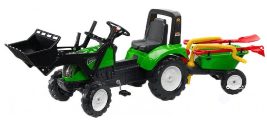 Falk Traktor šlapací Garden Master s valníkem, přední lžící a příslušenstvím