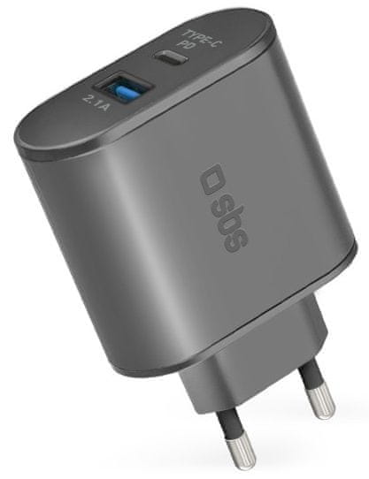 SBS Cestovní adaptér s technologií Power Delivery USB/USB-C, 45 W