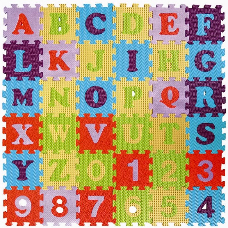 Teddies Pěnové puzzle abeceda a čísla 36ks