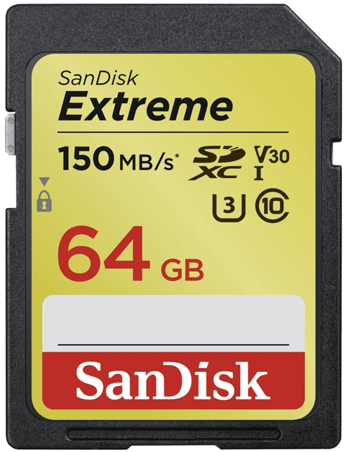 Levně SanDisk Extreme SDXC 64GB 150 MB/s C10 V30 UHS-I U3 (SDSDXV6-064G-GNCIN)