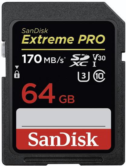 SanDisk SDXC Extreme Pro 64GB 170MB/s class 10 UHS-I U3 V30 (SDSDXXY-064G-GN4IN)