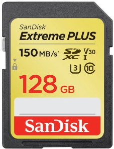 SanDisk Extreme Plus SDXC 128GB 90 MB/s C10 V30 UHS-I U3 (SDSDXW5-128G-GNCIN)