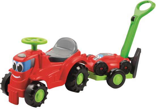 Ecoiffier Odrážedlo Traktor s vlekem a sekačkou - rozbaleno