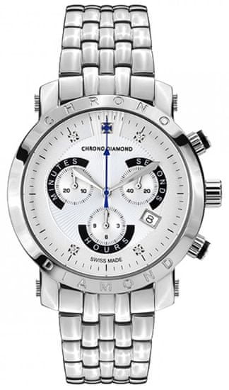 Chrono Diamond pánské hodinky 10600A Herrenuhr Nestor Stahl