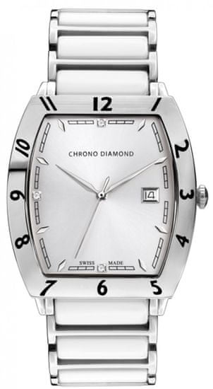 Chrono Diamond pánské hodinky 10300A Herrenuhr Leandro stříbrná - použité
