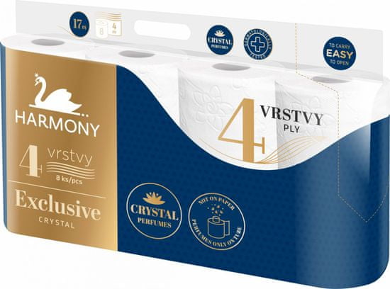 Harmony Toaletní papír EXCLUSIVE Crystal Parfumes 7x 8, 4vrstvý