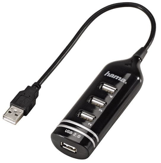 Hama USB 2.0 HUB 1:4, černý 39776