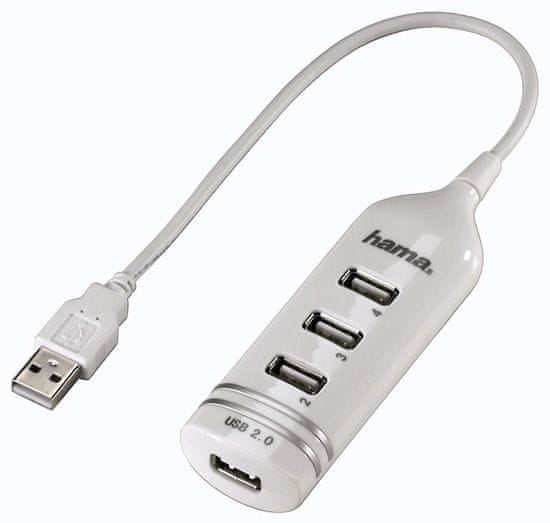 Hama USB 2.0 HUB 1:4, bílý 39788