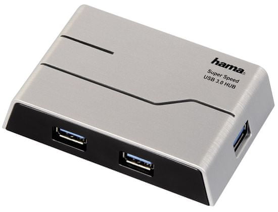 Hama USB 3.0 Hub 1:4, s napájením, černý 39879