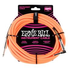 Ernie Ball 6079 10' Braided Straight / Angle Instrument Cable - Neon Orange
