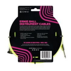 Ernie Ball 6080 10' Braided Straight / Angle Instrument Cable Neon - Yellow - opletený nástrojový kabel 3m