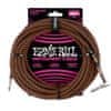 Ernie Ball 6064 25' Instrument Braided Cable - nástrojový kabel rovný / zahnutý jack - 7.62m - černooranžová barva