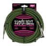 6082 18' Braided Straight / Angle Instrument Cable - Black / Green