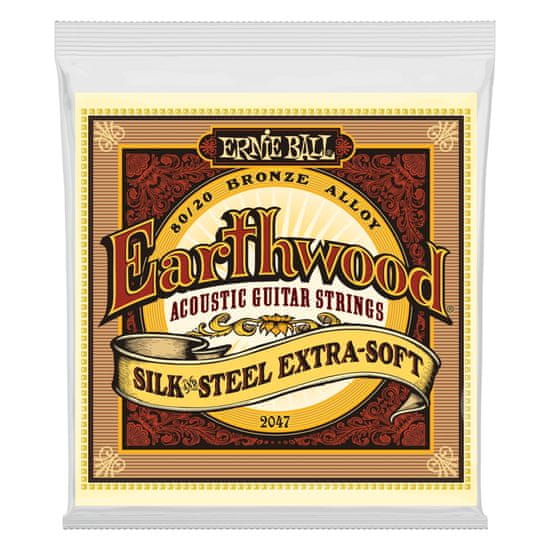 Ernie Ball 2047 Earthwood Silk & Steel Extra Soft .010 - .050 Acoustic 80/20 Bronze