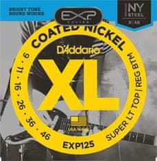 Daddario EXP125 Coated NY Steel Electric Super Light Top/Regular Bottom .09-0.46 struny na elektrickou kytaru