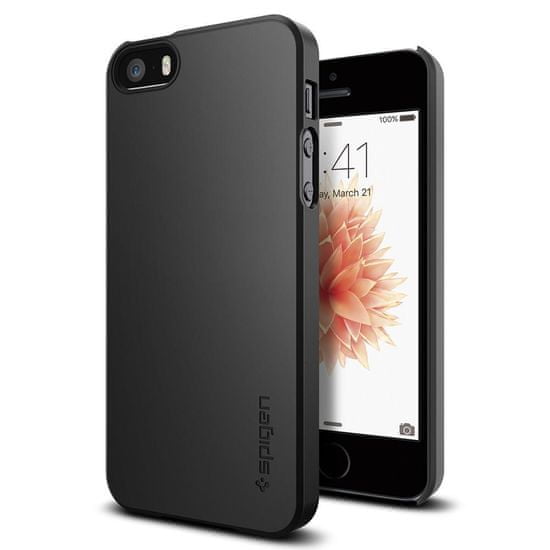 Spigen Ochranný kryt Thin Fit pro Apple iPhone SE/5/5S, černý 041CS20168