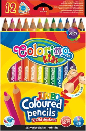 Colorino Pastelky trojhranné JUMBO 12 barev