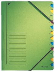 Leitz Třídící desky s gumičkou A4, 12 listů, zelené