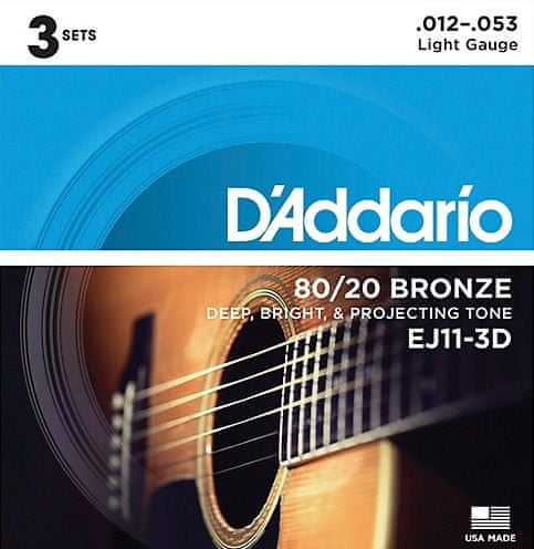 Daddario EJ11-3D Kovové struny pro akustickou kytaru