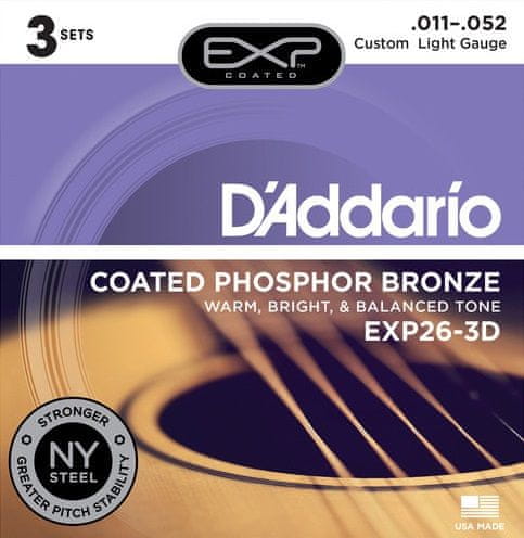 Daddario EXP26-3D Kovové struny pro akustickou kytaru