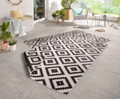 NORTHRUGS Kusový koberec Twin-Wendeteppiche 103129 schwarz creme – na ven i na doma 80x150