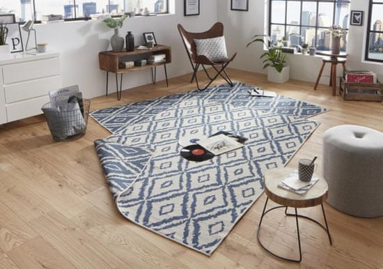 NORTHRUGS AKCE: 120x170 cm Kusový koberec Twin-Wendeteppiche 103137 blau creme – na ven i na doma