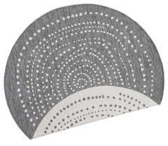 NORTHRUGS Kusový koberec Twin-Wendeteppiche 103112 grau creme kruh – na ven i na doma 140x140 (průměr) kruh