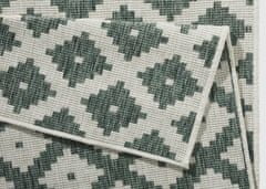 NORTHRUGS Kusový koberec Twin-Wendeteppiche 103125 grün creme – na ven i na doma 80x150