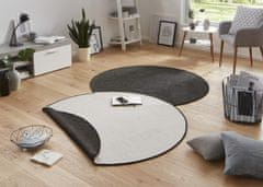 NORTHRUGS Kusový koberec Twin-Wendeteppiche 103096 schwarz creme kruh – na ven i na doma 140x140 (průměr) kruh