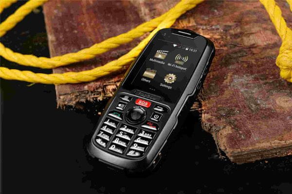 RugGear RG 310, odolný tlačítkový telefon, voděodolný, prachuvzdorný, odolný proti nárazu a pádu, Android, IP68.