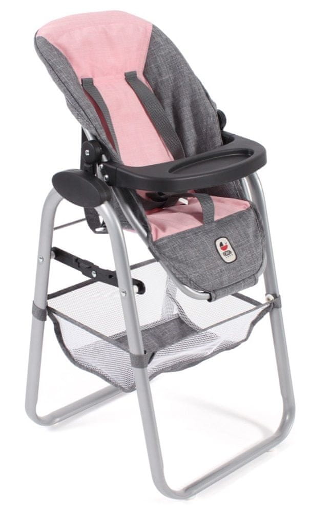 Bayer Chic Jídelní židlička pro panenku šedivo-růžová