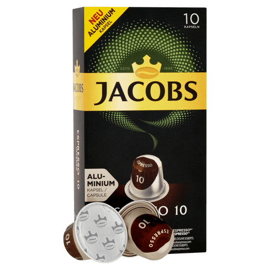 Jacobs Espresso Intenso Intenzita 10 - 100 hliníkových kapslí kompatibilních s kávovary Nespresso® *