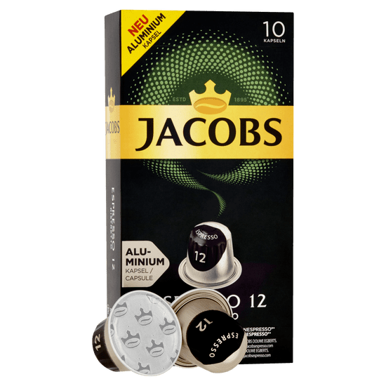 Jacobs Espresso Ristretto Intenzita 12 - 100 hliníkových kapslí kompatibilních s kávovary Nespresso® *